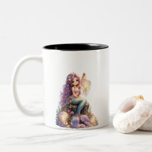 Schattige zeemeermin tweekleurige koffiemok