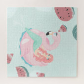 Schattige zeemeermin, watermeloen legpuzzel (Horizontaal)