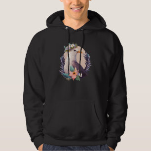 Schattige Zeemeeuw Vogel Bloem Kroon Bloemrijk Vog Hoodie