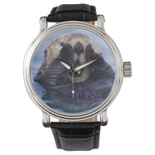 Schattige Zeeotter Alaska, VS Horloge