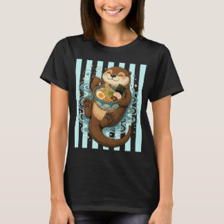 Schattige Zeeotter Eet Ramen Kom Japanse Noedel T-shirt