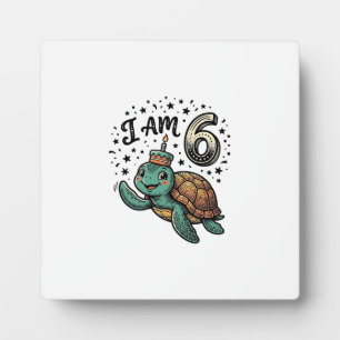 Schattige zeeschildpad 6e verjaardag vintage shirt fotoplaat