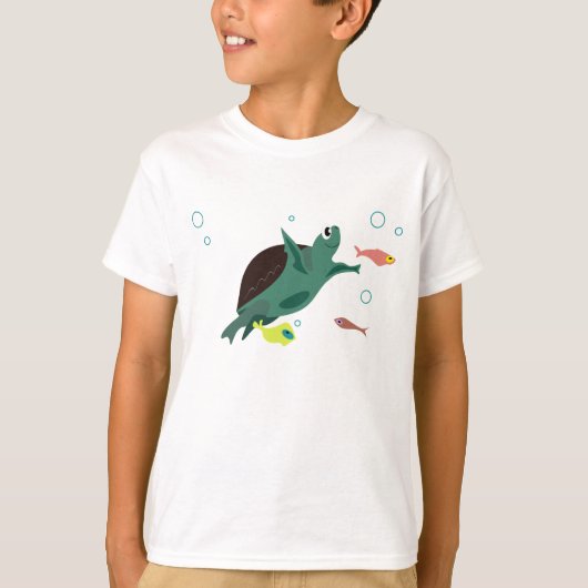 Schattige zeeschildpad onder zee kunst t-shirt (Voorkant)