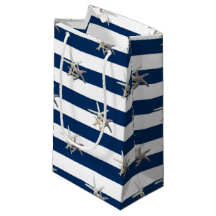 Schattige Zeester ,Marineblauwe Strepen-Personalis Klein Cadeauzakje