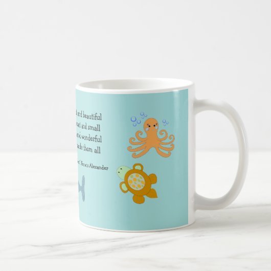 Schattige Zeewezens met Inspirerende Spreuk Koffiemok (Rechts)