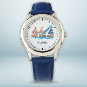 Schattige zeilboten horloge