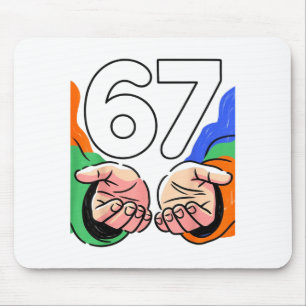Schattige zes zeven 6 7 Meme Gen Alpha Jargon 6 7 Muismat