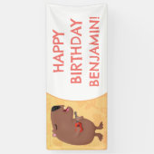 Schattige zingen Capybara gepersonaliseerde verjaa Spandoek (Verticaal)
