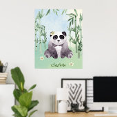 Schattige zittende panda poster (Thuiskantoor)