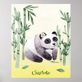 Schattige zittende panda poster