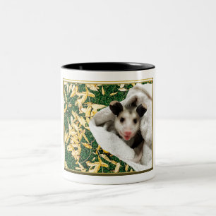 Schattige Zoete Baby Opossum Tweekleurige Koffiemok