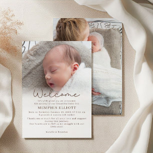 Schattige Zoete Kleine Egel Baby Foto Aankondiging
