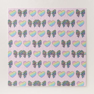 schattige zoete regenboog harten pastel gradiënt p legpuzzel