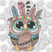 schattige zoete uil met veren sticker (Voorkant)