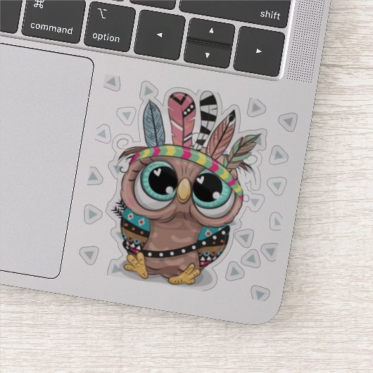 schattige zoete uil met veren sticker (Detail)