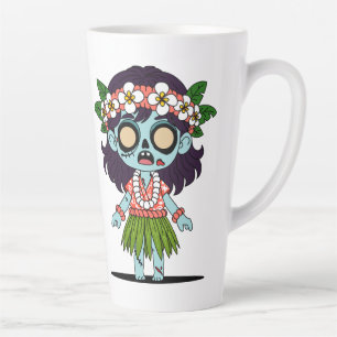 Schattige Zombie Hawaïaanse Meisje Latte Mok