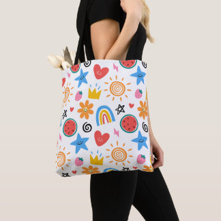 Schattige Zomer Doodles Fantasievolle Naadloos Pat Draagtas