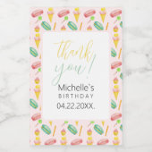 Schattige Zomerfeest Waterverf Illustratiepatroon Voedselcontainer Etiket (Enkel label)