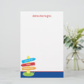 Schattige zomerkamp patroon briefpapier (Staand voorkant)