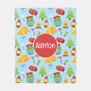 Schattige zomerkamp patroon fleece deken