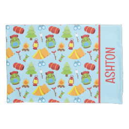 Schattige zomerkamp patroon kussensloop