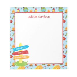 Schattige zomerkamp patroon notitieblok