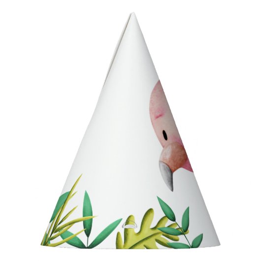 Schattige zomerroze flamingo Tropical Feesthoedjes (Links)