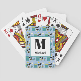 Schattige zomervakantie-elementen pokerkaarten