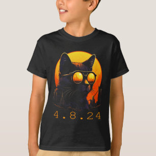 Schattige Zonne-eclips Zwarte Kat Eclips T-shirt