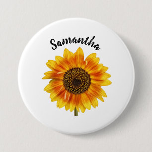 Schattige Zonnebloem Persoonlijk Ronde Button 7,6 Cm