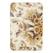 Schattige Zonnebloem Varkenspatroon Badmat (Voorkant Verticaal)