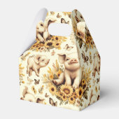 Schattige Zonnebloem Varkenspatroon Bedankdoosjes (Achterkant)