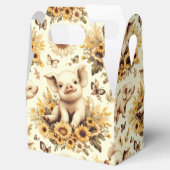 Schattige Zonnebloem Varkenspatroon Bedankdoosjes (Geopend)