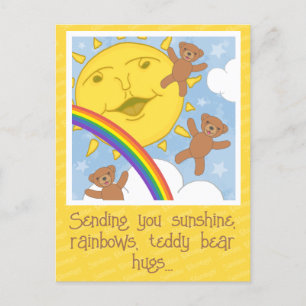 Schattige Zonneschijn Regenbogen Word Gauw Beter H Briefkaart