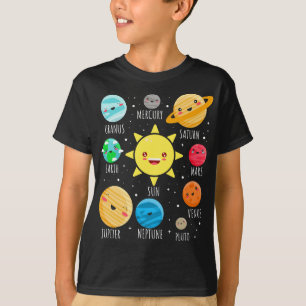 Schattige Zonnestelsel Planeten, Grappig Galaxy T- T-shirt