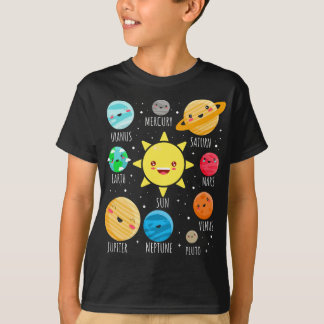 Schattige Zonnestelsel Planeten, Grappig Galaxy T- T-shirt