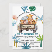 Schattige Zoo oerwoud boerderij truck tractor boy Kaart (Voorkant)