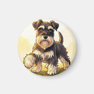 Schattige zout-en-peper Schnauzer Puppy Magneet