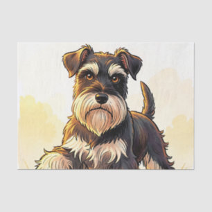 Schattige zout-en-peper Schnauzer-puppy Tissuepapier