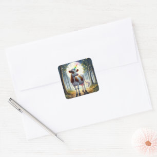 Schattige zuivel Koe Eenhoorn Vierkante Sticker