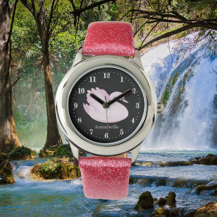schattige zwanenliefvogel Kijk uit Horloge