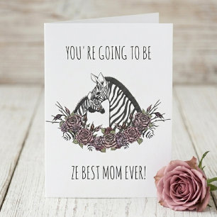 Schattige zwangere zebra Moeder wordende Congratul Kaart