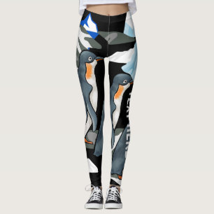 Schattige Zwart Arctisch Avontuur Elegante Pinguïn Leggings