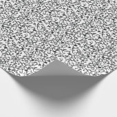 Schattige Zwart Bloempatroon op Witte Achtergrond Cadeaupapier (Hoek)