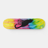 Schattige Zwart Check Meowt skateboard deck (Horizontaal)