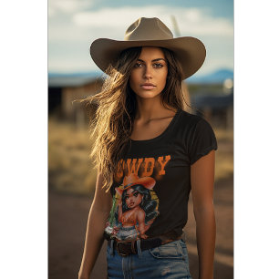 Schattige zwart cowgirl howdy mooi t-shirt