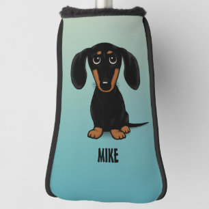 Schattige Zwart en Tan Dachshund Wiener Dog Custom Golfheadcover