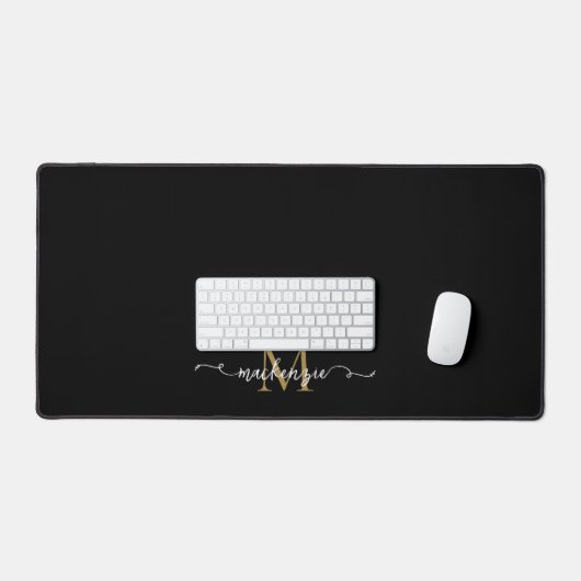 Schattige zwart-goudschrift typografie monogram bureaumat (Keyboard & Muis)