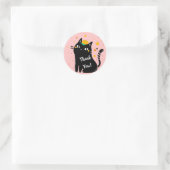 Schattige zwart Kat dank u Ronde Sticker (Tas)