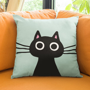 Schattige zwart Kat Eigenzinnige Pet Cat Lover's Kussen